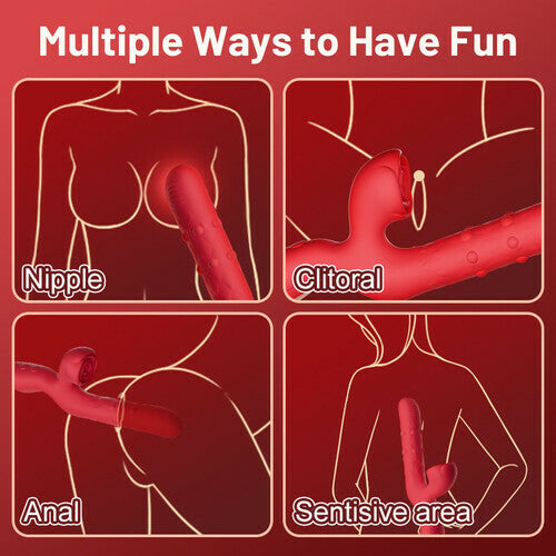 Sweetstoy-7 Thrusting Wiggling Rose Clit Stimulator G-spot Vibrator