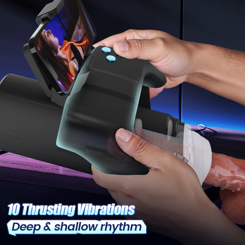 Turbo Thrust Stroker – 10 Modes with Interactive Gamepad & Phone Stand