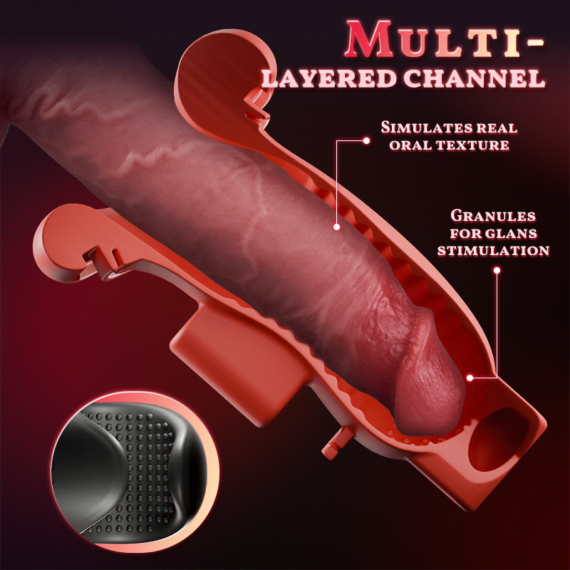 Enchantment - 9 Vibrations 4 Suctions Clamping Suction Oral Simulation Male Masturbator