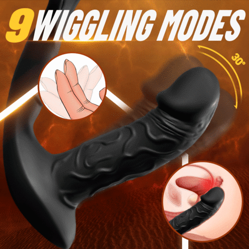 9 Wiggling & Vibrating App Control Anal Vibrator With Cock Ring Sweetstoy