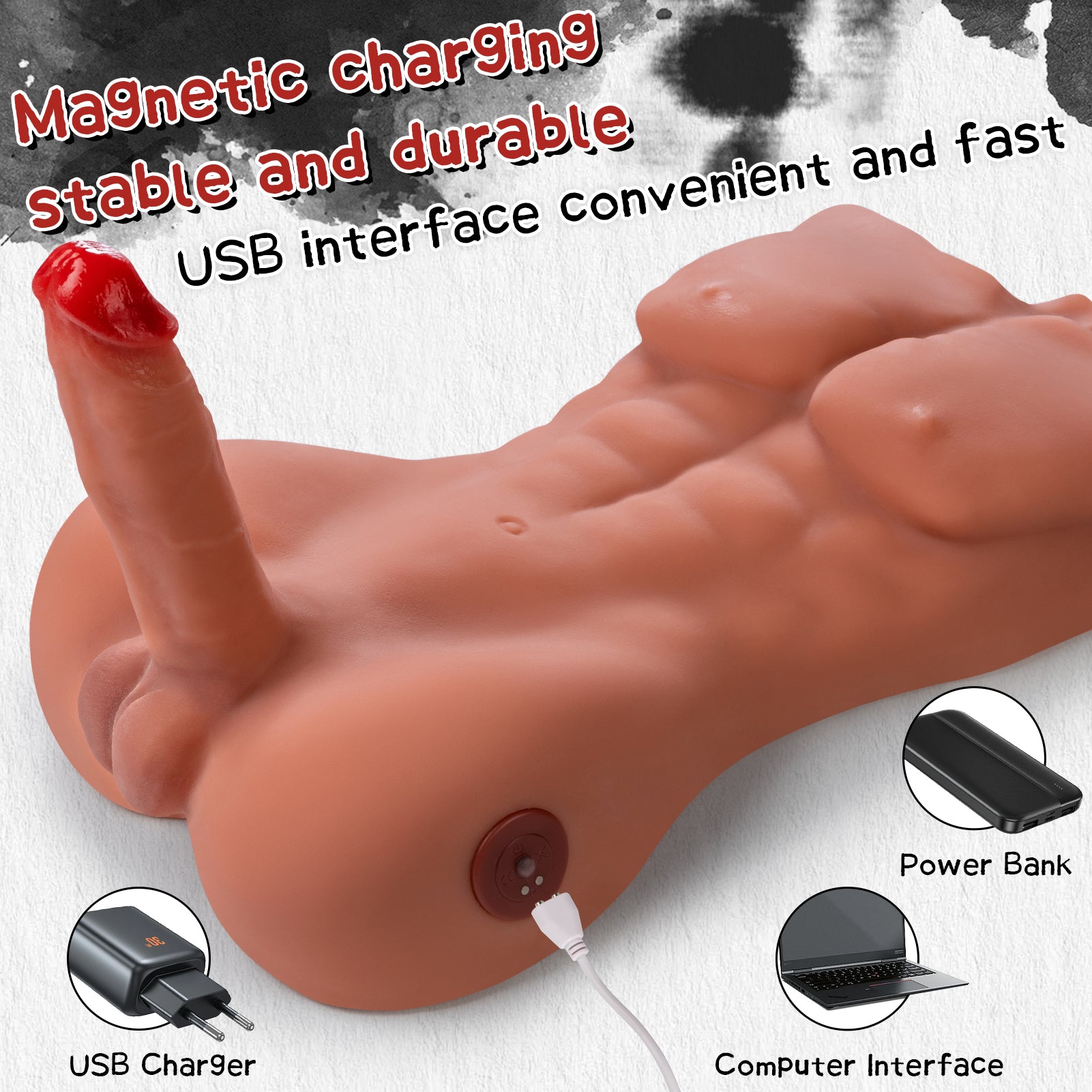 Dolf Men's Upper Body Wheat Skin Big Cock Abs Sex Doll 14.1lb - Sweetstoy