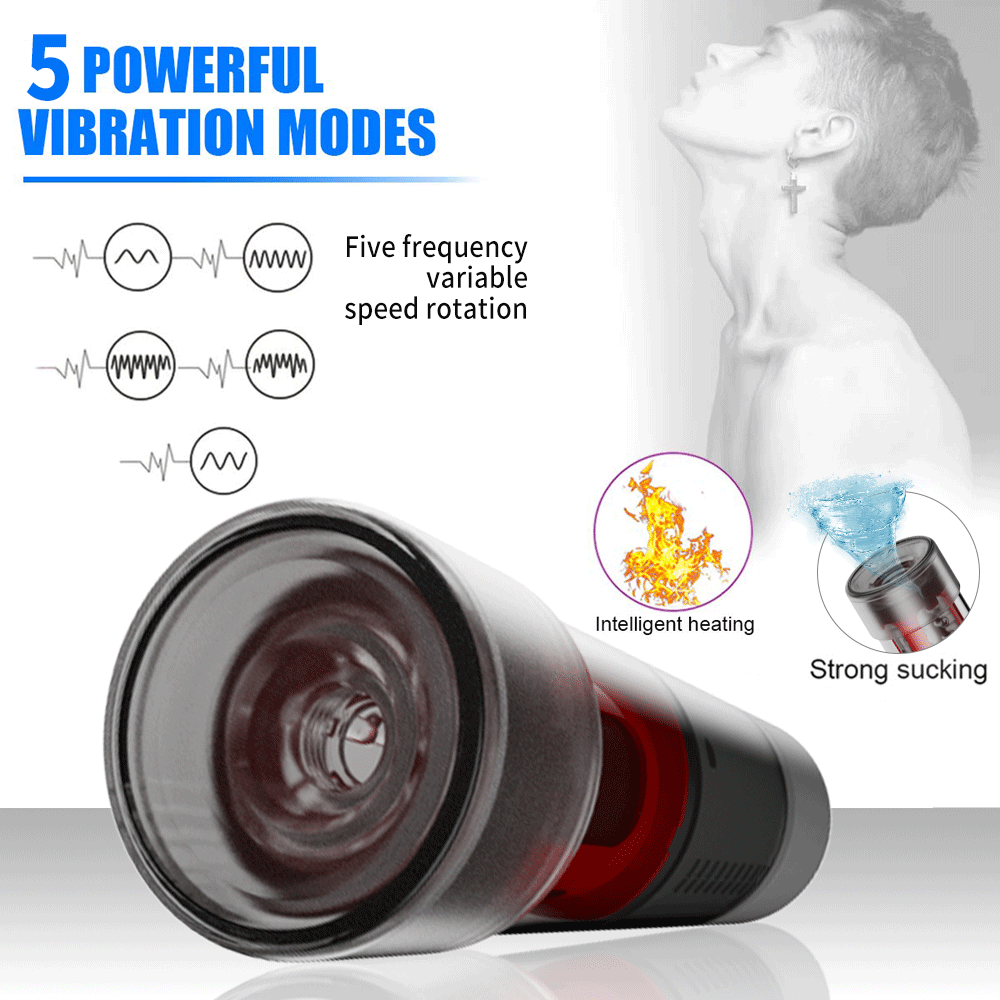 5 Sucking 5 Rotating Vibrating Penis Pump and Masturbator Sweetstoy