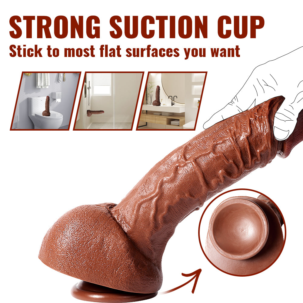 9.25inch Realistic Penis Texture Strong Suction Cup Soft and Flexible