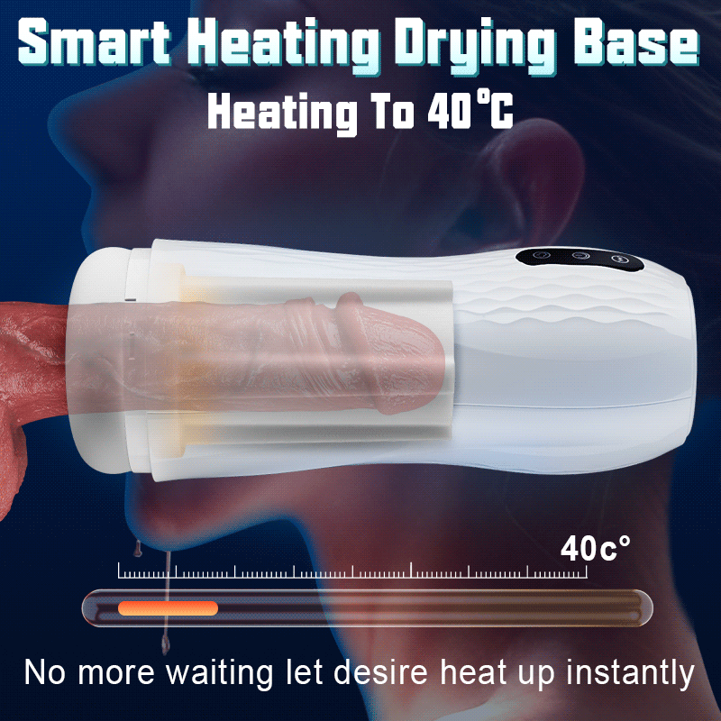 Smart Voice-Control Male Stroker with Heating Base, 5 Suction Modes & 10 Vibration Settings