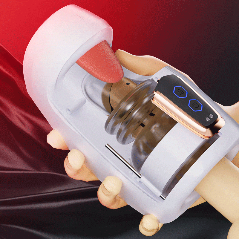 Blowjob Queen Glans Training Masturbator – 10 Tapping & Thrusting Modes, Oral Simulation Trainer for Men