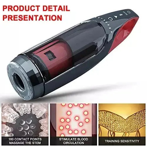 The KING Sucking Heating Telescopic Rotating Male Masturbator Sweetstoy