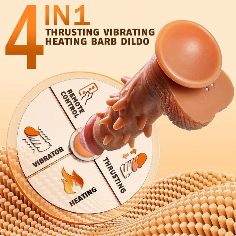 3-Speed Thrusting 9-Mode Vibration G-Spot & Anal Heating Dildo