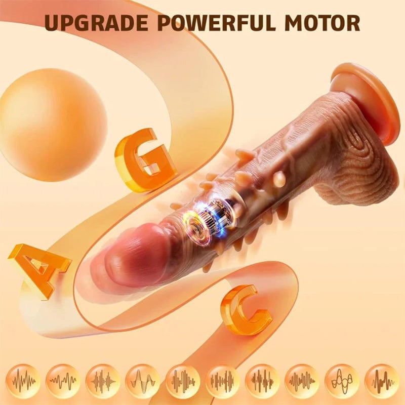 3-Speed Thrusting 9-Mode Vibration G-Spot & Anal Heating Dildo