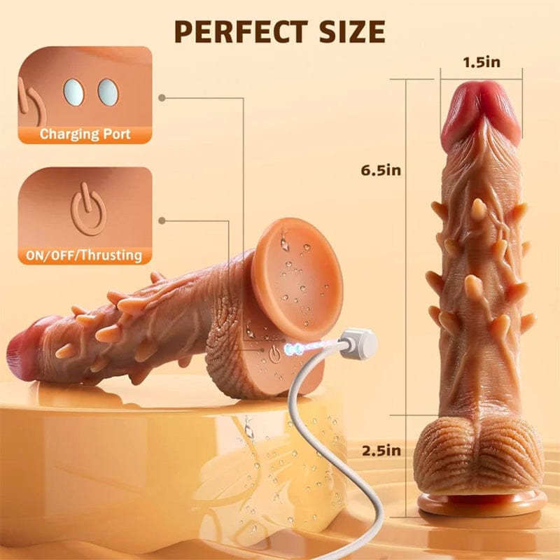 3-Speed Thrusting 9-Mode Vibration G-Spot & Anal Heating Dildo