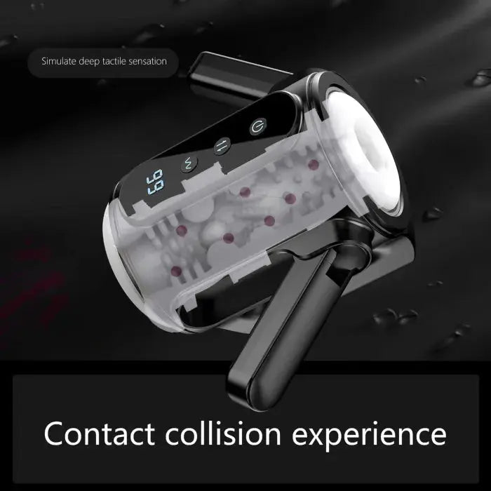 XV1 Handheld Masturbator 6 Vibrating Thrusting 3 Speeds Double Insertable Sweetstoy