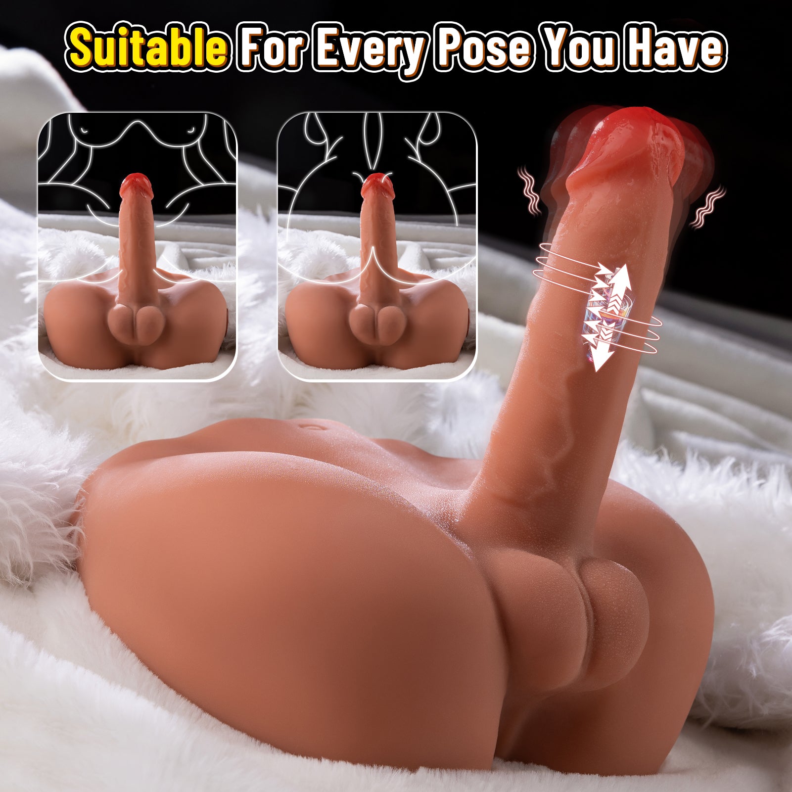 Dolph - 6.01lb Electric Male Butt 6.1inch Realistic Butt Penis & Testis