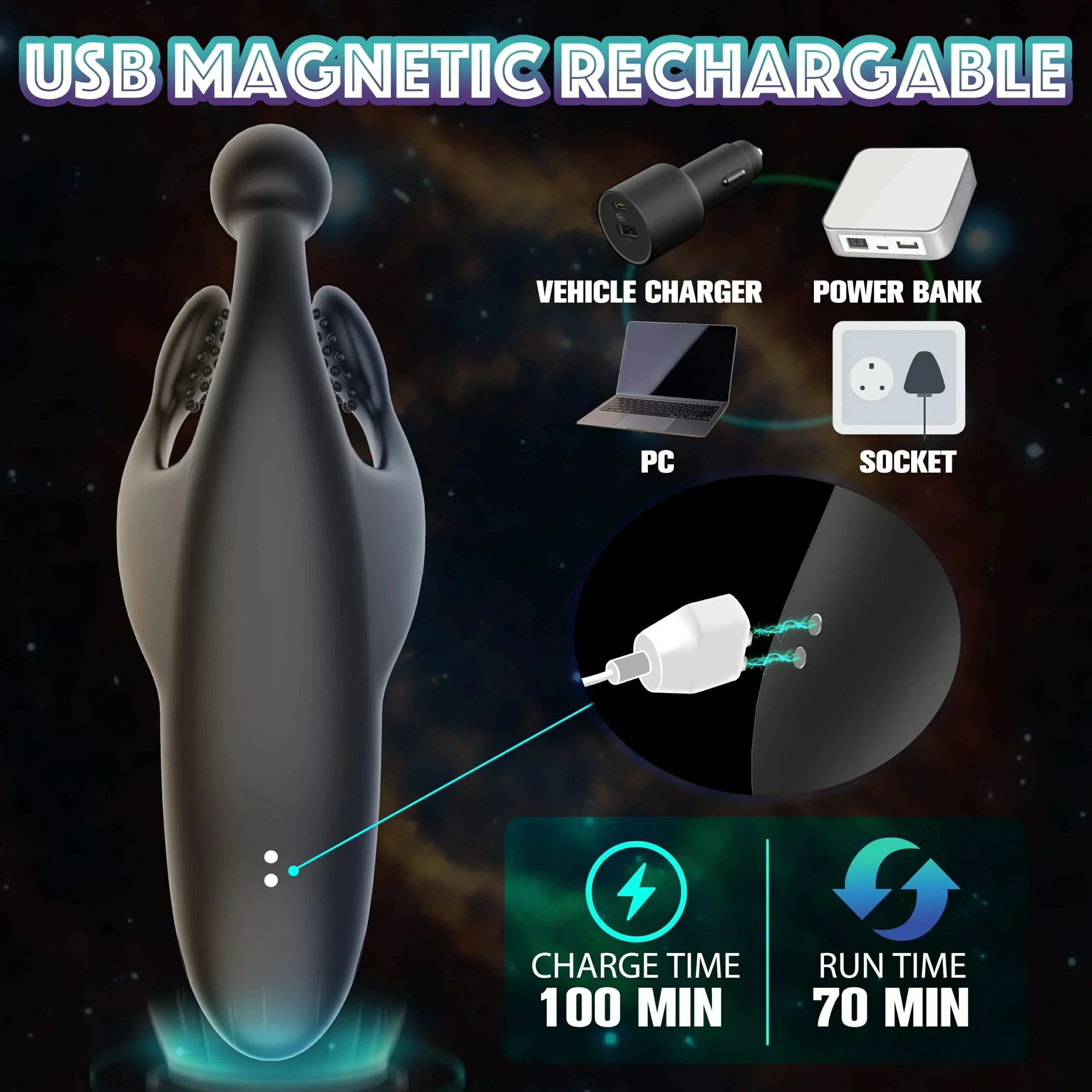 Quench Dual-Stimulation Pleasure Stroker Glans Vibrator