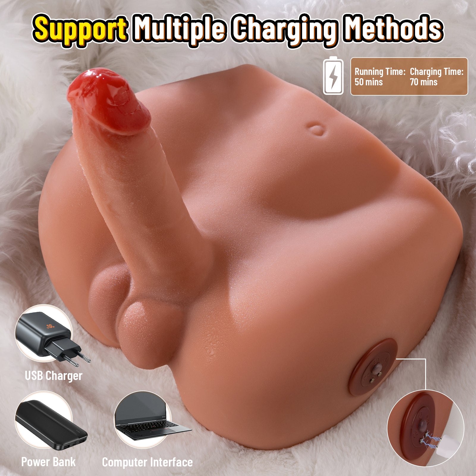 Dolph - 6.01lb Electric Male Butt 6.1inch Realistic Butt Penis & Testis