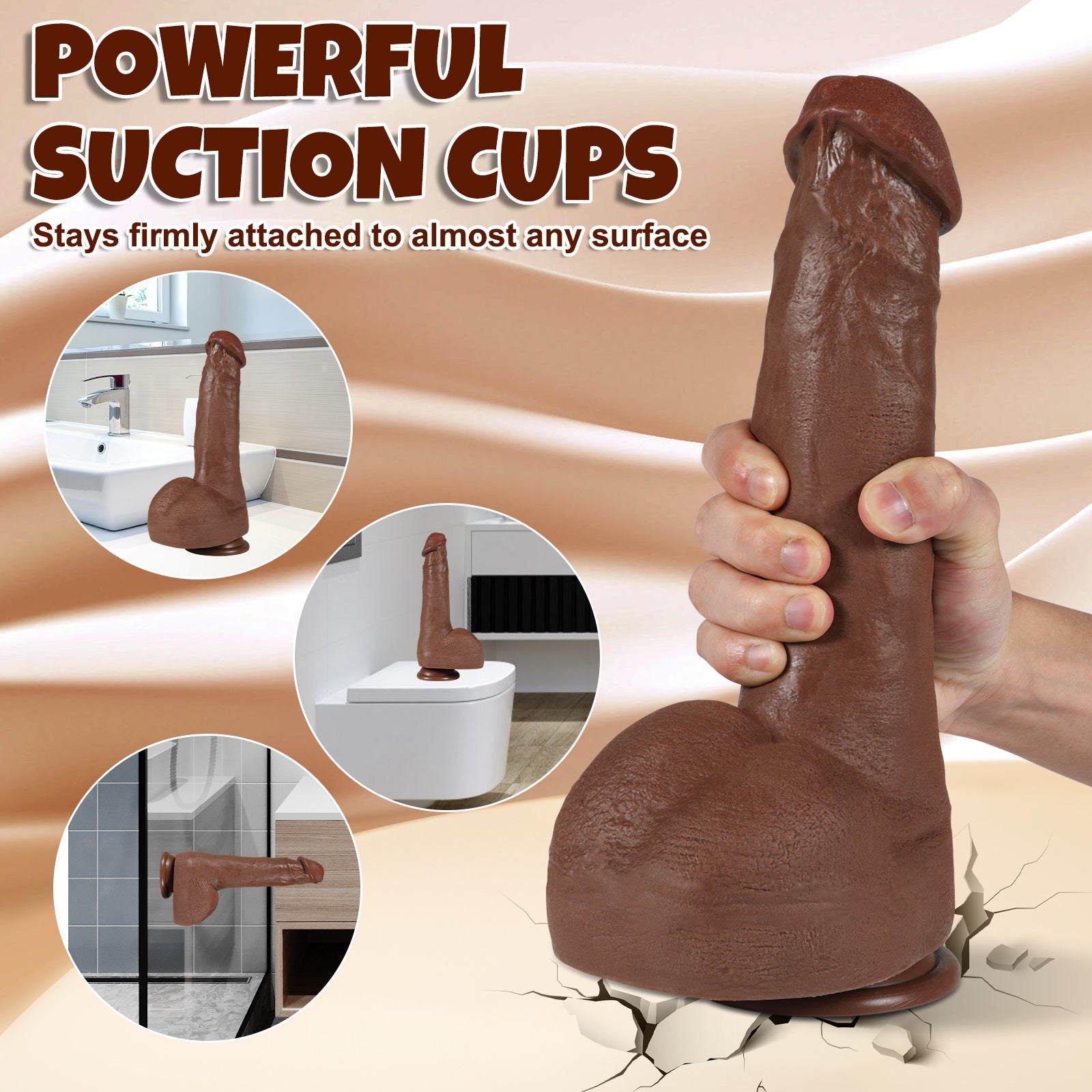 11.02inch Realistic Dildo Strong Suction Cup Unlock Various Poses Sweetstoy