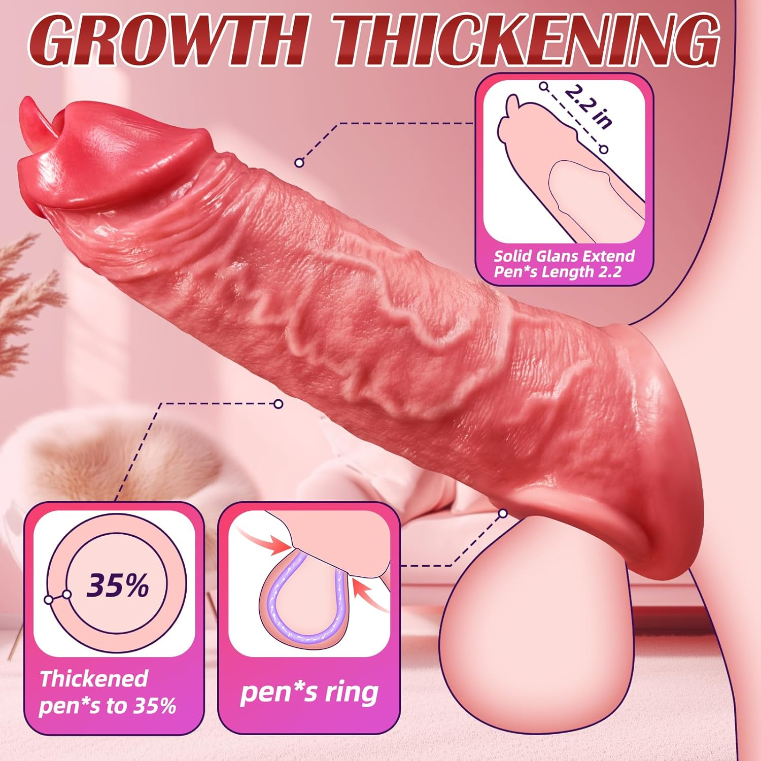 Licky™ Penis Sleeve Vibrator with Tongue Stimulation – Realistic Oral Pleasure Toy for Men