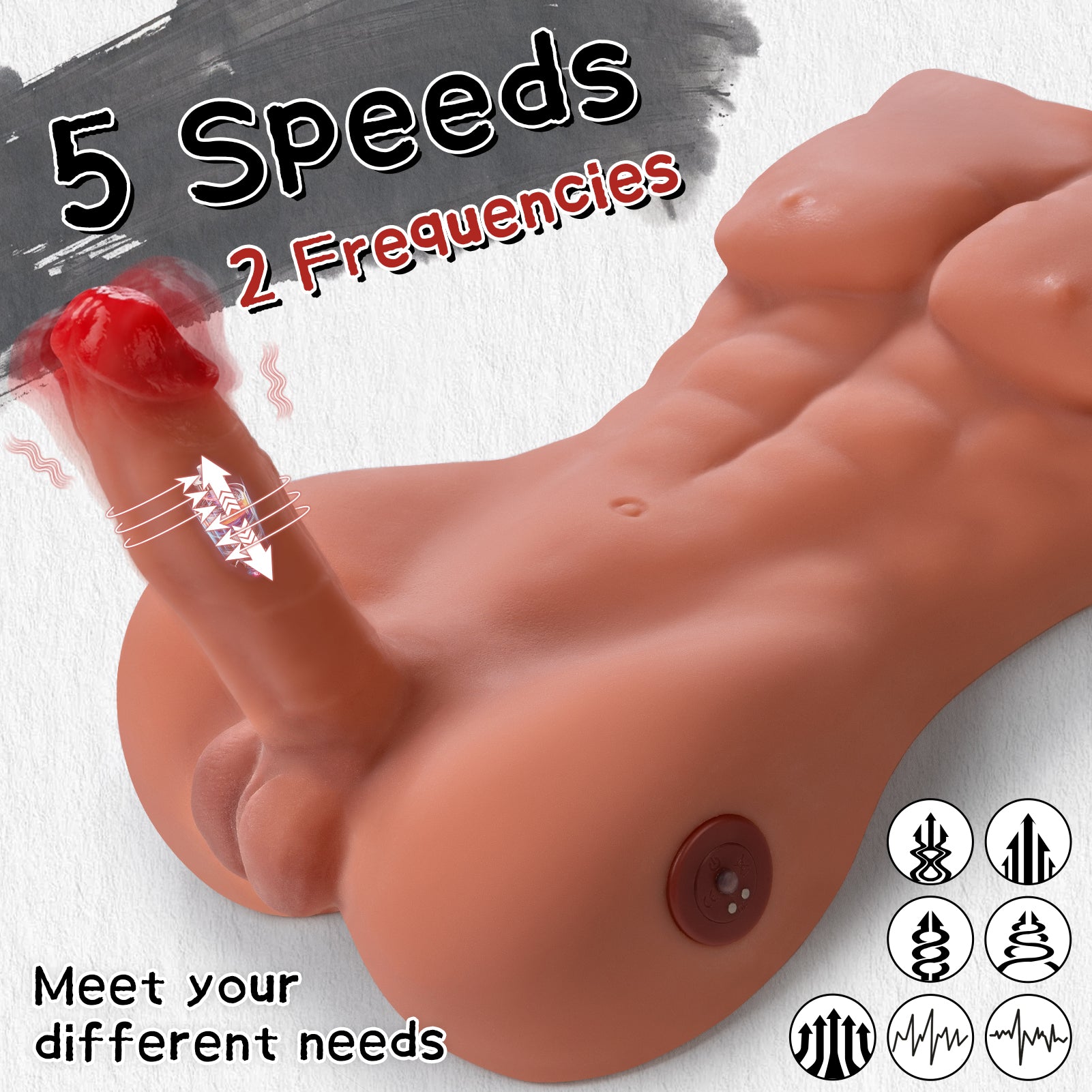 Dolf Men's Upper Body Wheat Skin Big Cock Abs Sex Doll 14.1lb - Sweetstoy