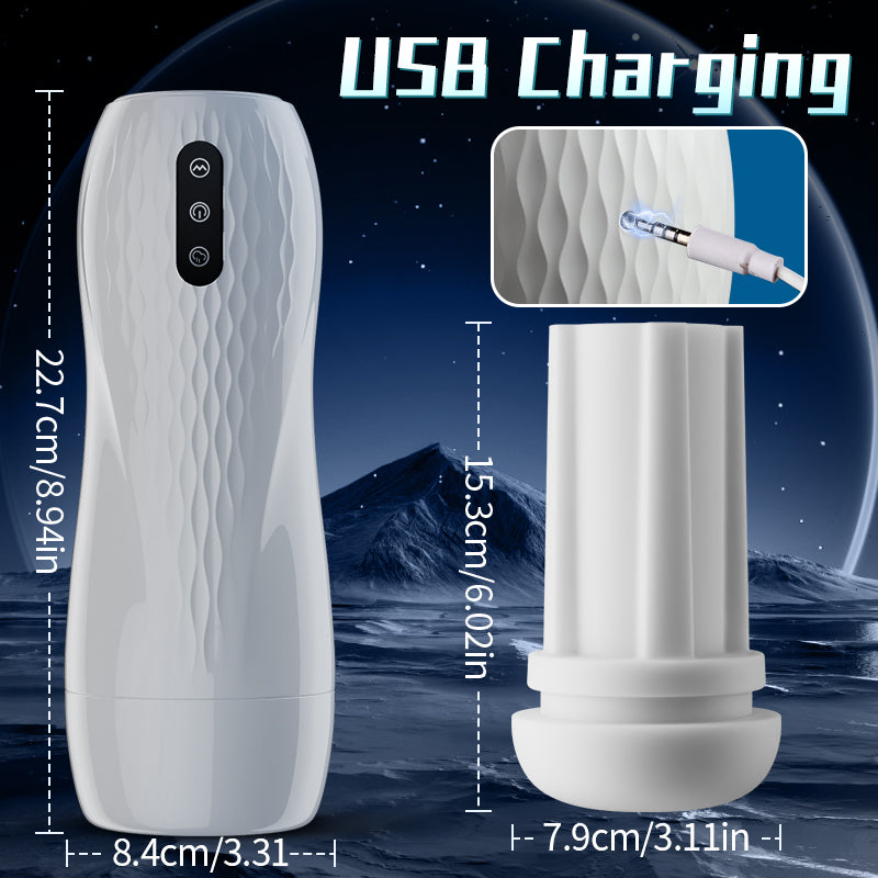 Smart Voice-Control Male Stroker with Heating Base, 5 Suction Modes & 10 Vibration Settings