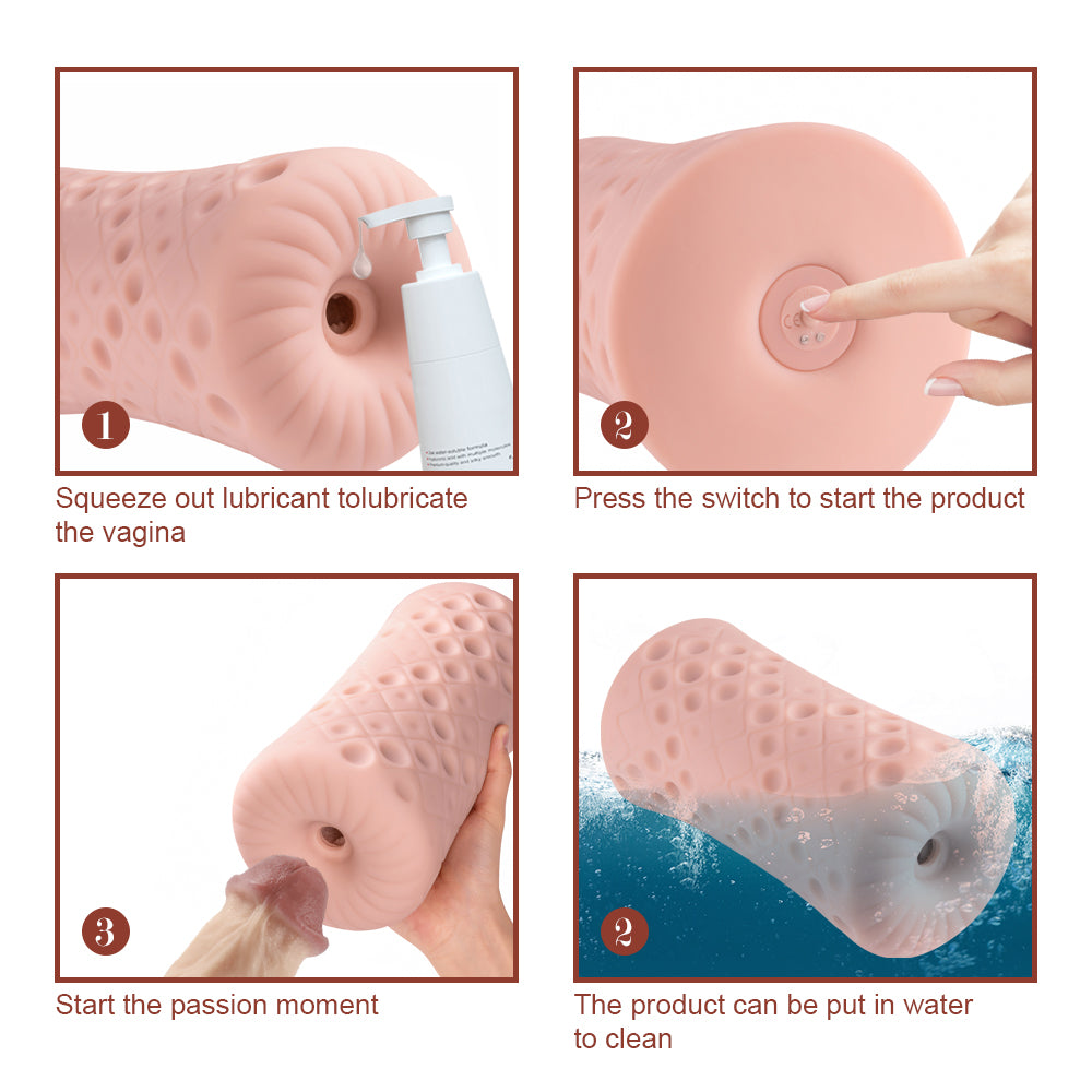 5.73lb Male Masturbation Cup: 3 Speeds & 4 Frequecies