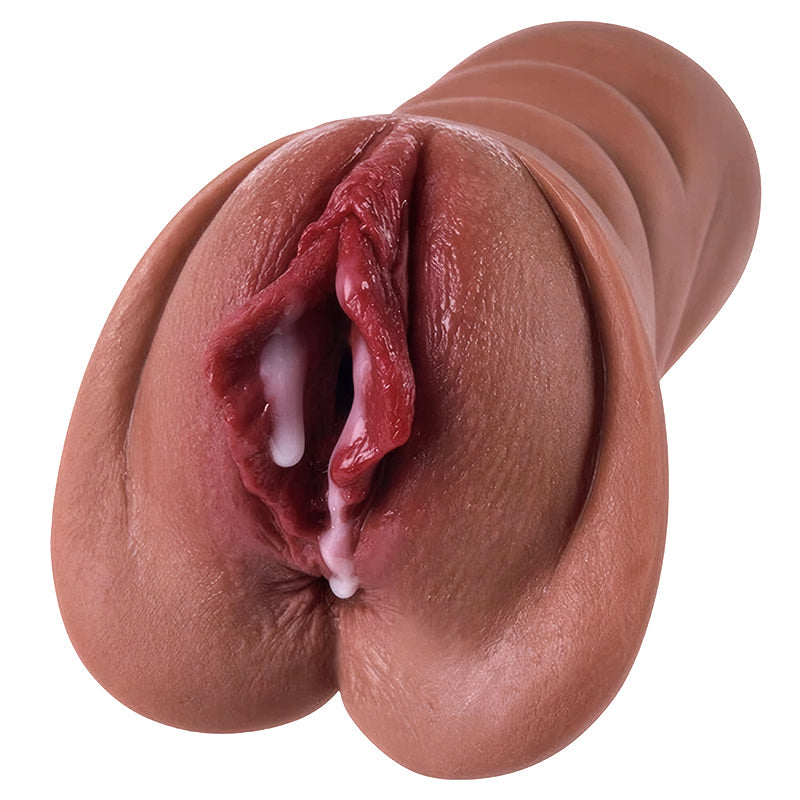 Sweetstoy - Brown 2-in-1 Holes Realistically Textured Vagina and Tight Anus Pocket Pussy