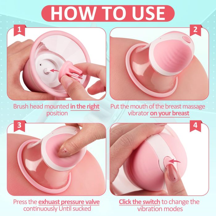 Edenlegend™ - 10 Vibration 360 Rotational Stimulation Nipple Suckers Sweetstoy
