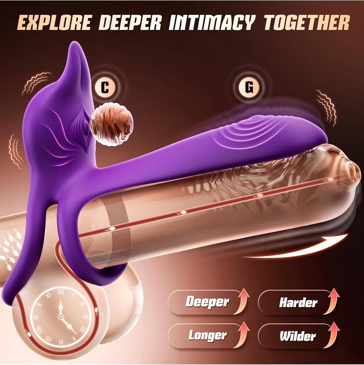 MOOLIGIRL Fox-Shaped Clitoral Stimulator & 4.6” G-Spot Vibrator with 10 Vibration Modes
