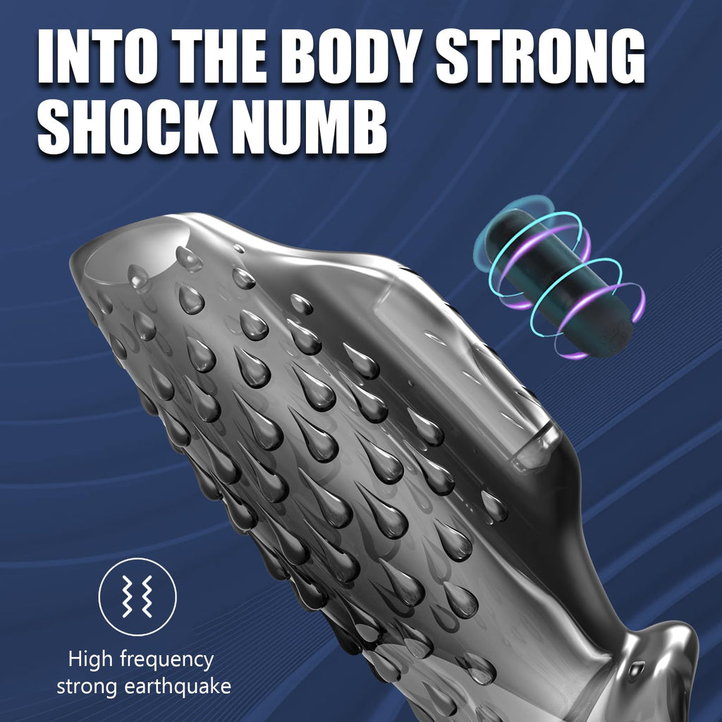 Vibrating Penis Sleeve with Dual Penis Rings Adult Male Sex Toy None