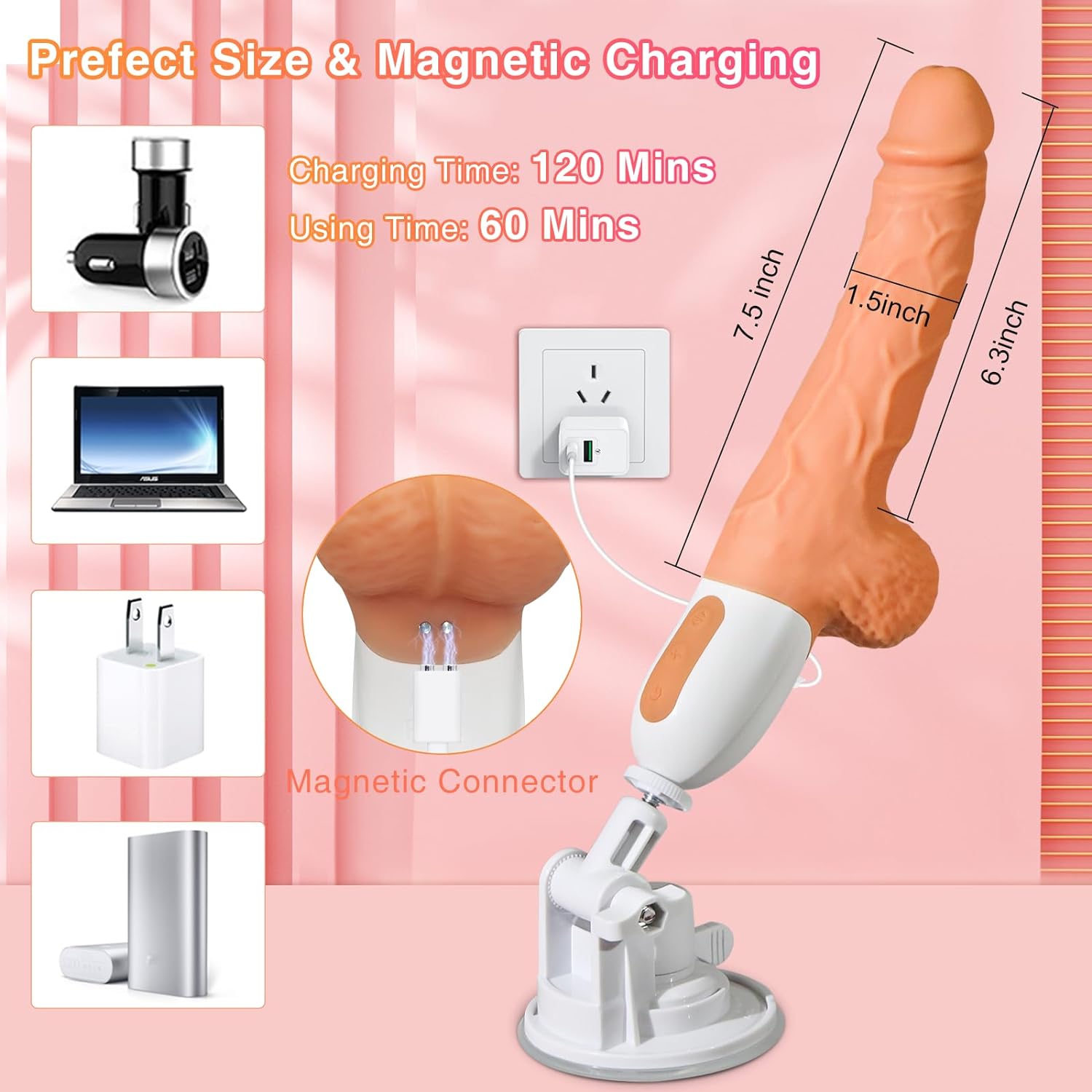 Auto Thruster 2-in-1 Sex Machine Vibrating Dildo Sweetstoy