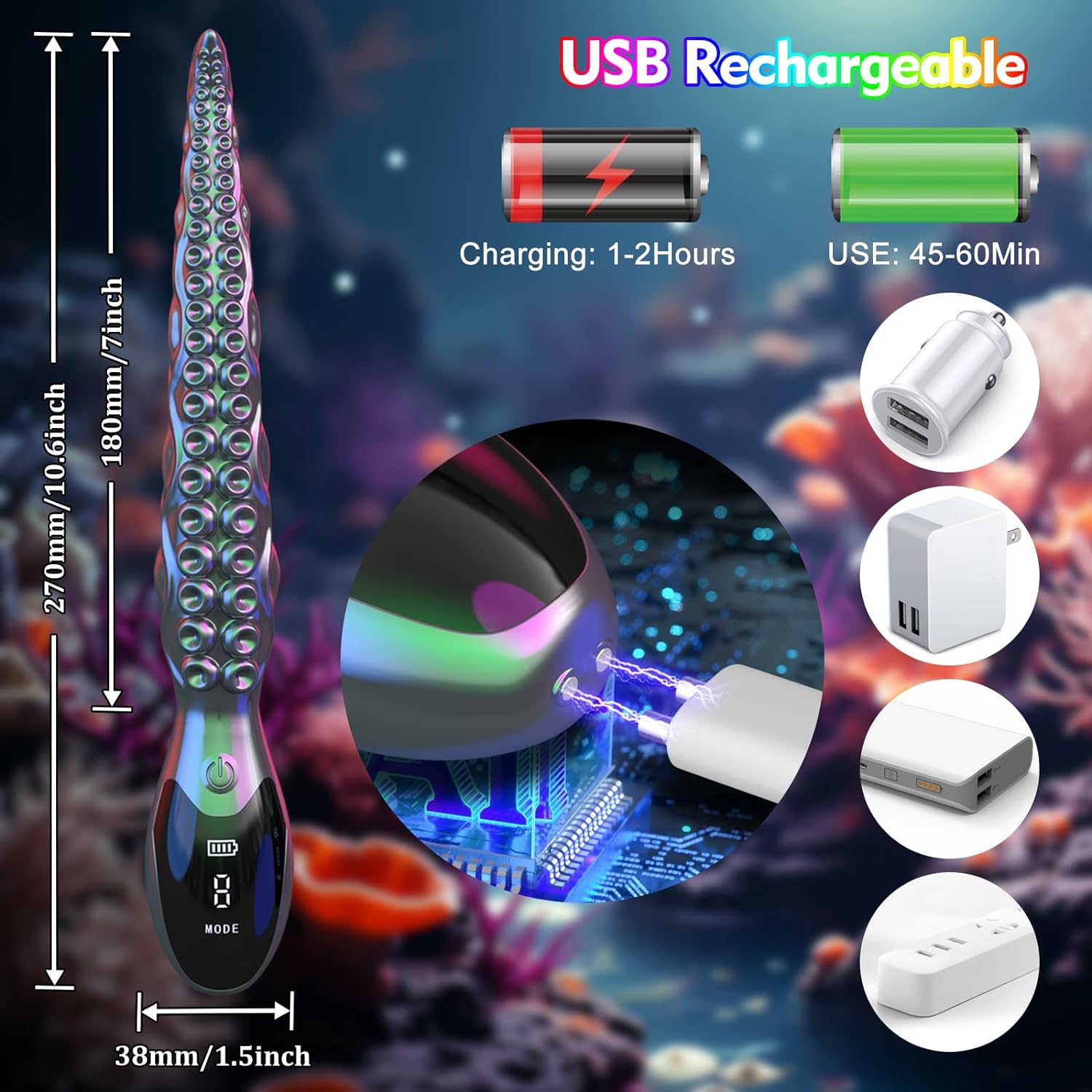 Octopus Tentacle Clitoral, G-Spot & Nipple Stimulation Monster Dildos
