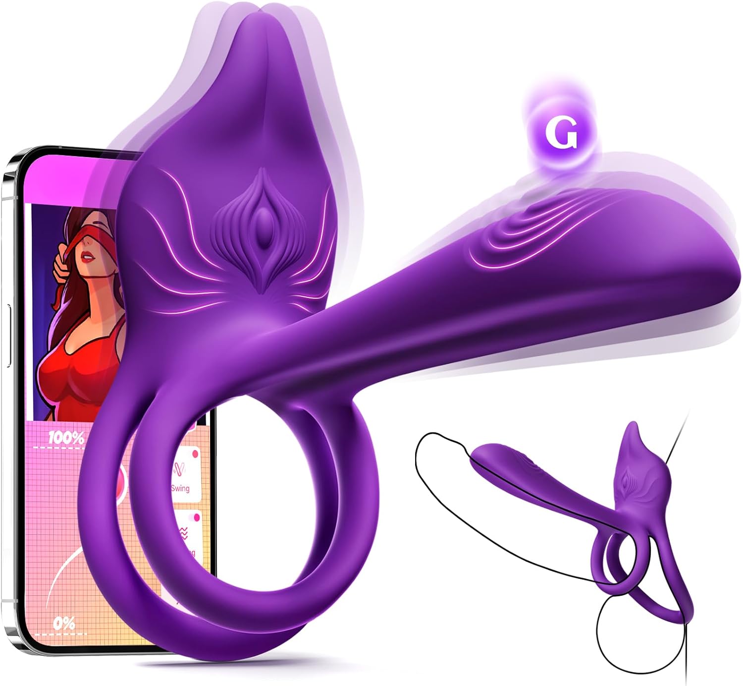 MOOLIGIRL Fox-Shaped Clitoral Stimulator & 4.6” G-Spot Vibrator with 10 Vibration Modes