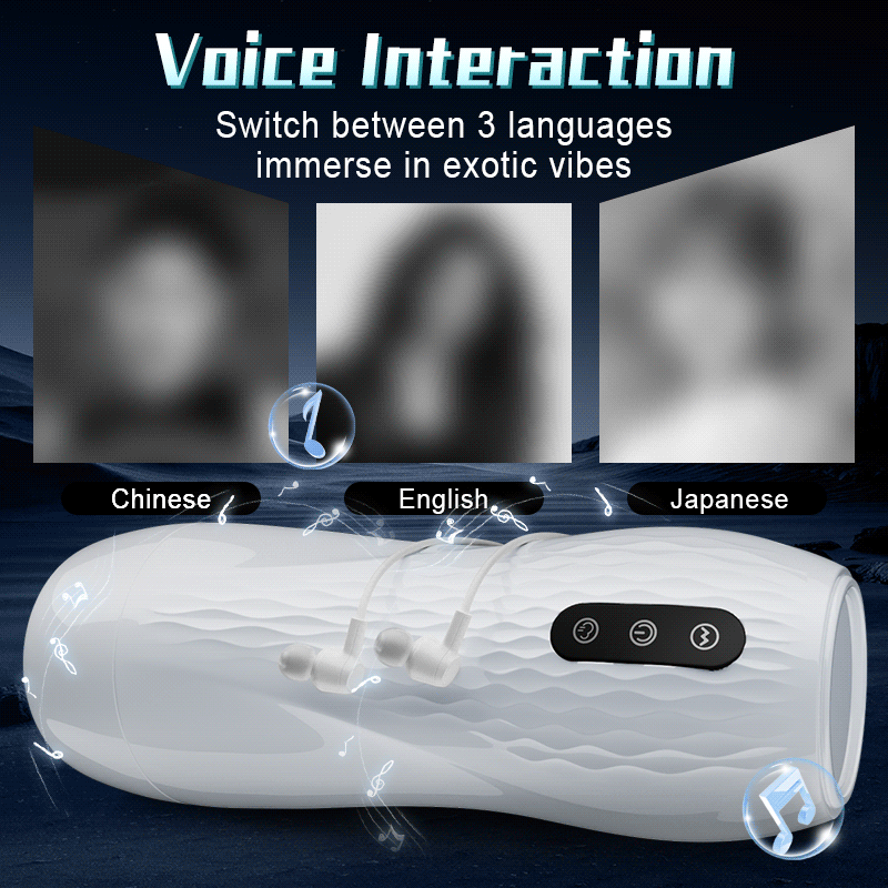 Smart Voice-Control Male Stroker with Heating Base, 5 Suction Modes & 10 Vibration Settings