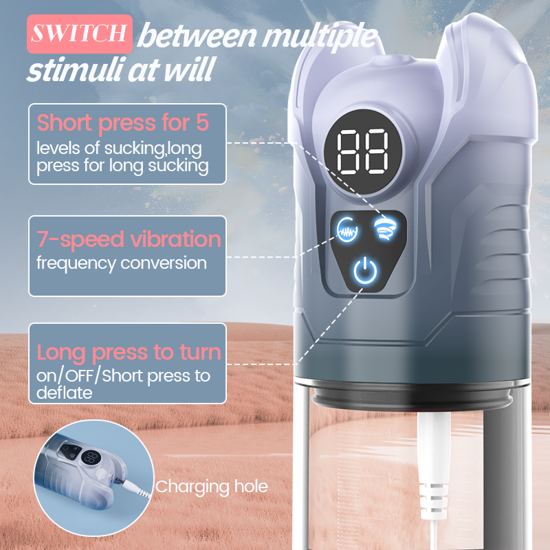 GrowPlus - Penis Pump with Training 5 Suction Modes and 7 Vibration Patterns