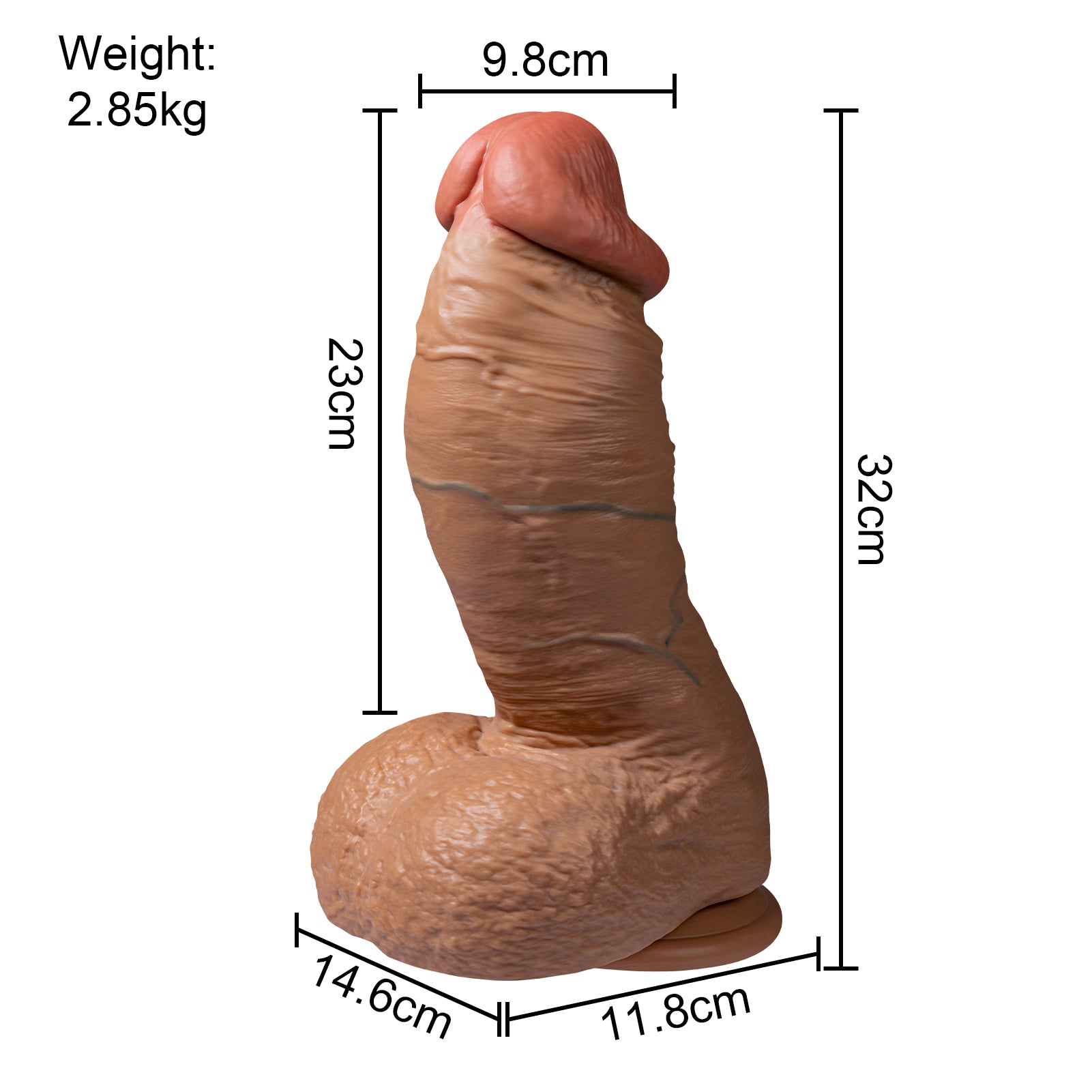 Nick Dildo Giant Simulation Flesh 6.4lb 12.5in