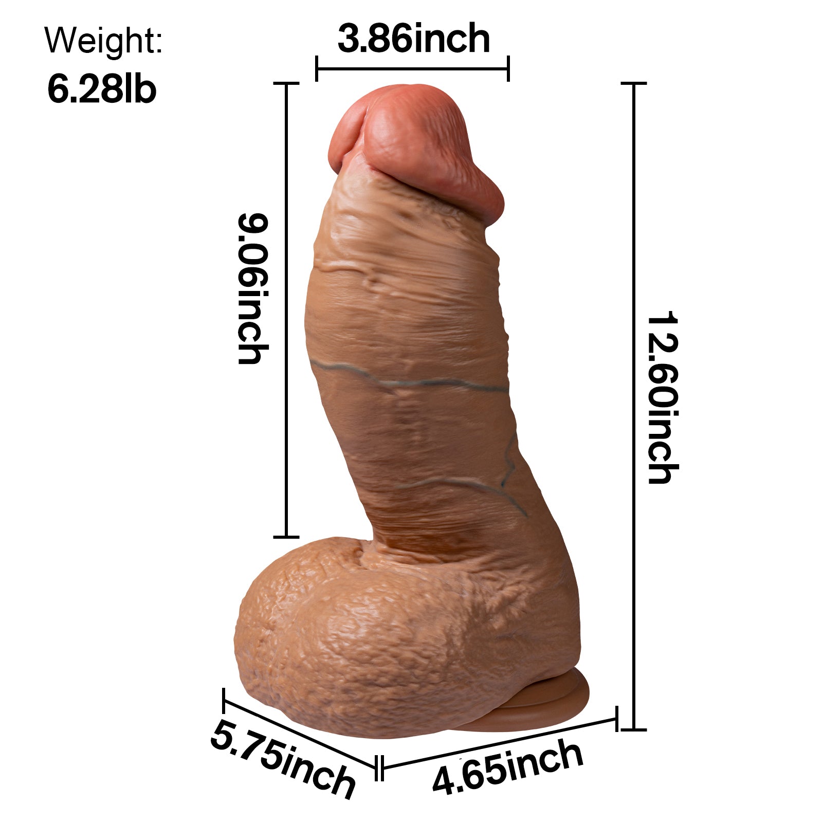 Nick Dildo Giant Simulation Flesh 6.4lb 12.5in