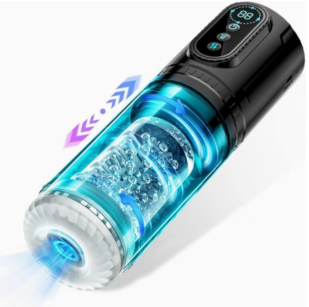 9 Thrusting & Rotating  & Sucking Licking Modes Male Stroker