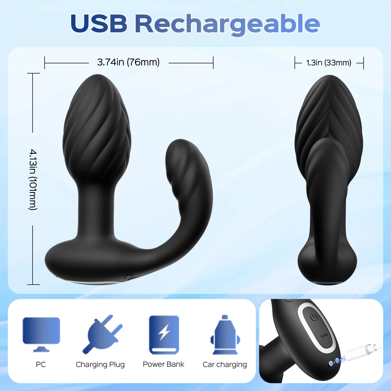 Harper - Vibrating & Rotating Butt Plug with Remote Control - Sweetstoy