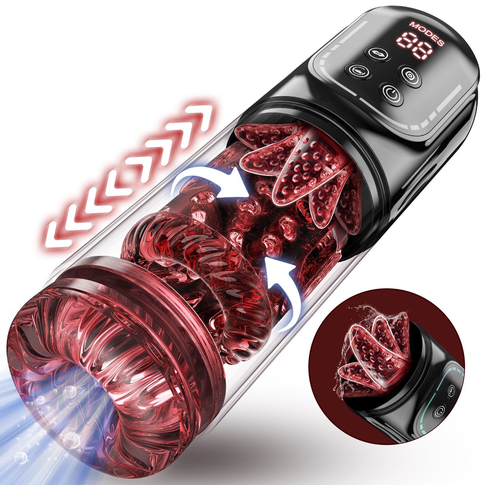 7-Function AI Male Masturbator Stroker – Thrusting, Rotating, Vibrating, Sucking, Licking with Vacuum Pump Enlarger & LCD Display