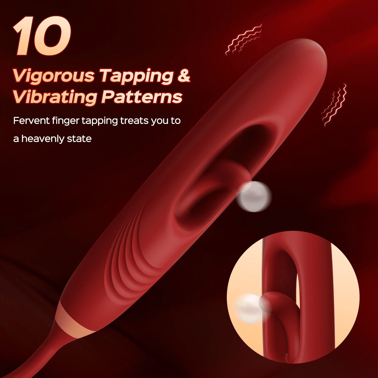 Rozi - Rose Biting-Mouth, Tongue Clit Stimulator with Tapping G-Spot Vibrator - Sweetstoy