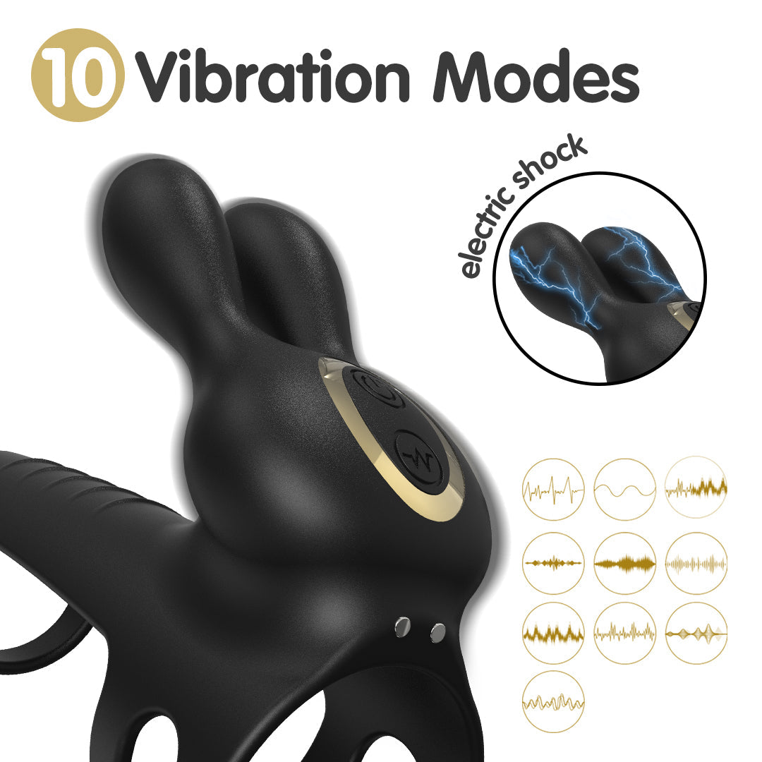 E-Bunny Vibrating Penis Ring – Rechargeable Couple Toy for Enhanced Climax