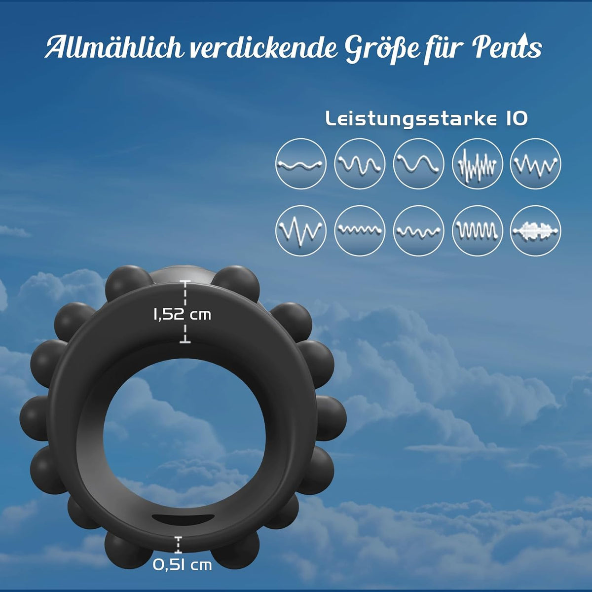 Textured vibrating cock ring with ten vibration patterns