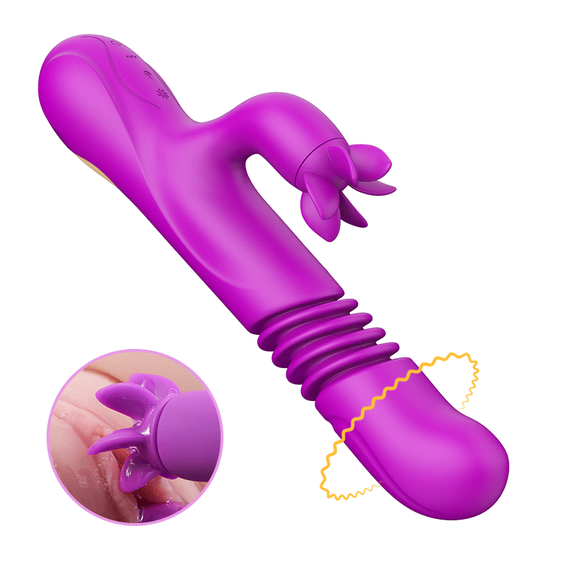 7 Rotating 3 Vibration Telescopic Heating Vibrator for Clitoral and G-spot Stimulation Sweetstoy