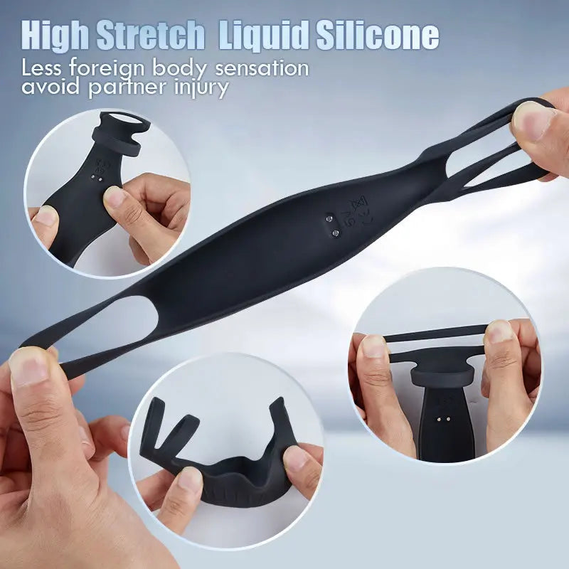 9 Vibrating Cock Ring and Penis Sleeve 2 IN 1 Male Vibrator for Couples Sweetstoy