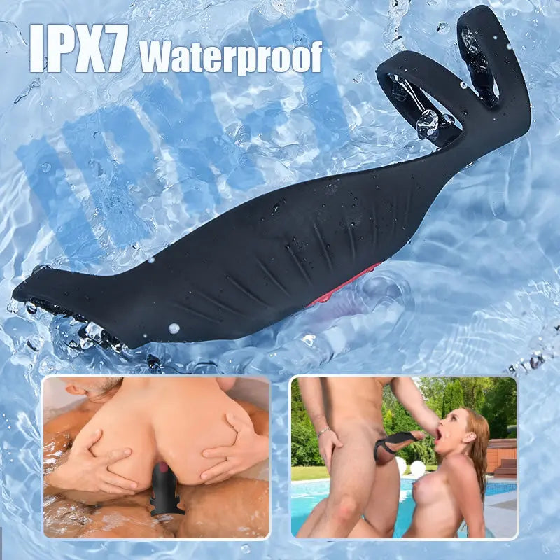 9 Vibrating Cock Ring and Penis Sleeve 2 IN 1 Male Vibrator for Couples Sweetstoy