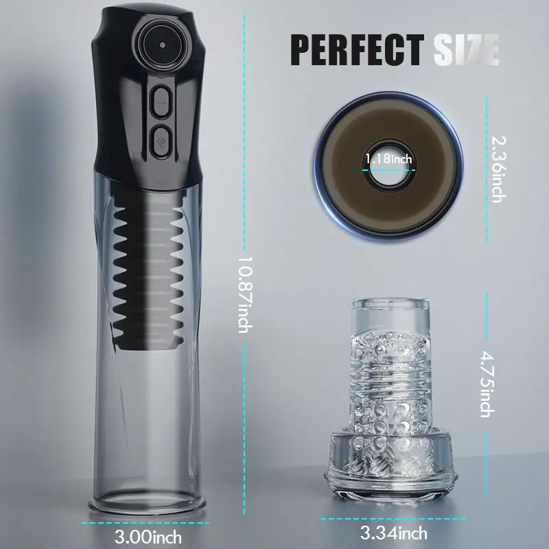 Cupsland 7 Vibrating 3 Sucking Enhance Erection and Masturbation 2 in 1 Penis Pump Sweetstoy