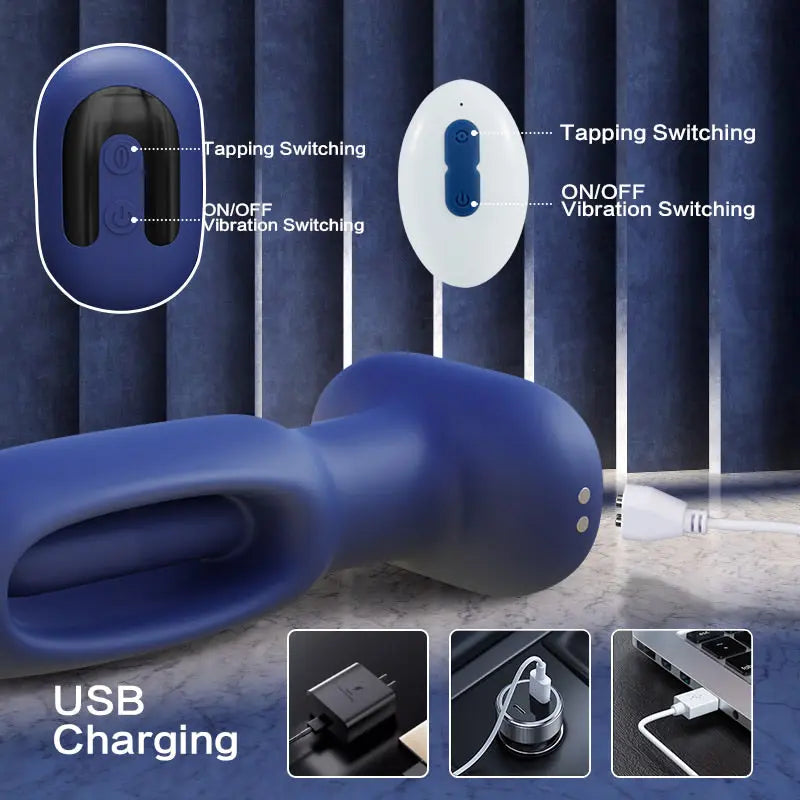 Ryza - 10 Tapping 10 vibrating Anal Therapy Toy with Remote Control Sweetstoy