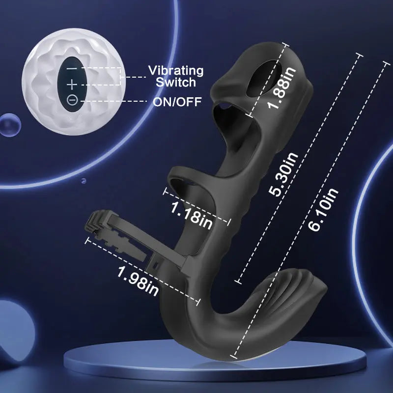 Lucifer - Dual Motor 7 Vibrating Penis Sleeve and Vibrator 2-in-1 Adult Toy None