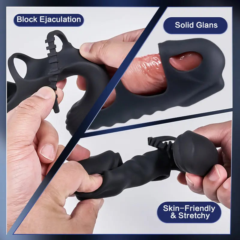 Lucifer - Dual Motor 7 Vibrating Penis Sleeve and Vibrator 2-in-1 Adult Toy None