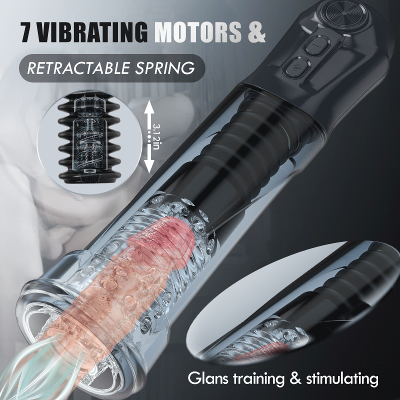 Cupsland 7 Vibrating 3 Sucking Enhance Erection and Masturbation 2 in 1 Penis Pump Sweetstoy