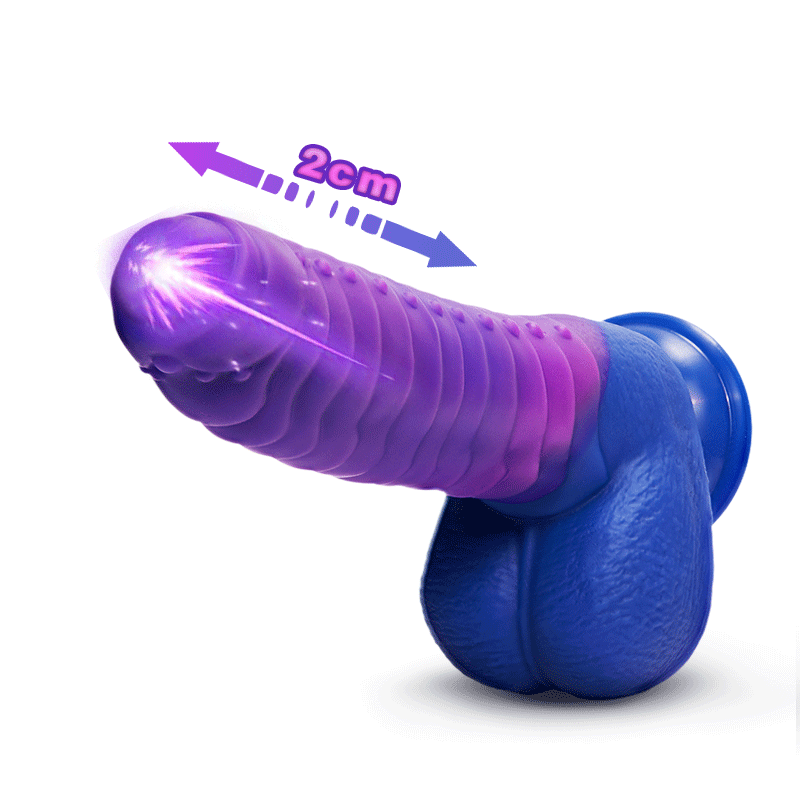 Absalom-Caterpillar 8.85-Inch Color-changing Intelligent Heating 3 Thrusting 5 Vibrating Dildo