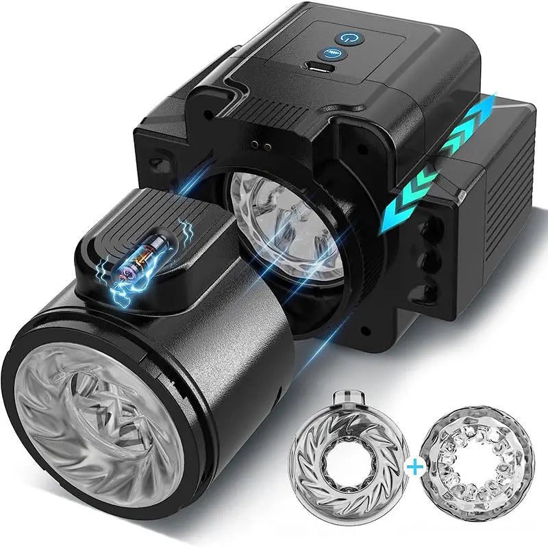 Camera Shape 3 IN 1 Detachable Black Multifunctional Male Masturbator Sweetstoy