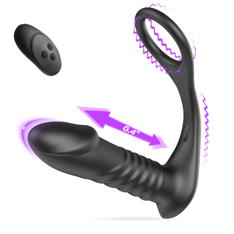 Vibrating Prostate Massager With Penis Ring —— Triple Stimulation Sweetstoy